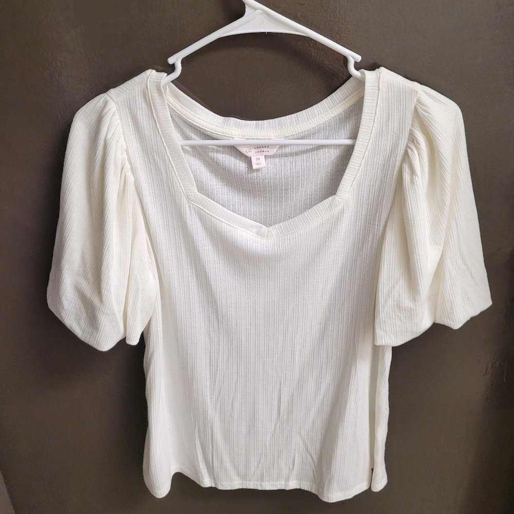 Lauren Conrad White Knit Top